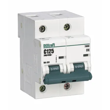 Выключатель автоматический двухполюсный 63А D ВА-201 10кА