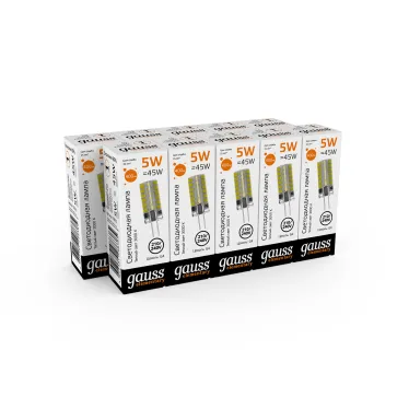 Лампа светодиодная Elementary G4 AC210-240V 5W 400lm 3000K силикон LED 1/20/200 | 18015 | Gauss