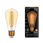 Лампа светодиодная Black LED Filament ST64 E27 8W Golden 740lm 2400К | 157802008 | Gauss