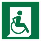 Знак безопасности BL-1515.E60-02"Выход для МГН здесь (правосторонний)" | a18491 | Белый свет