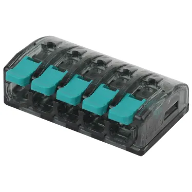 Аксессуары для клемм NO-224-51 ЭРА Клемма компактная серии 415 с рычагом, 5 отверстия, 0,5-4 мм2 (у | Б0043969 | ЭРА