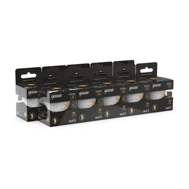 Лампа светодиодная LED 5Вт GU5.3-dim 220В 3000К MR16 диммируемая | 101505105-D | Gauss