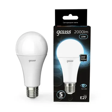 Лампа светодиодная Black LED A70 22W E27 1640lm 4100K | 102502222 | Gauss