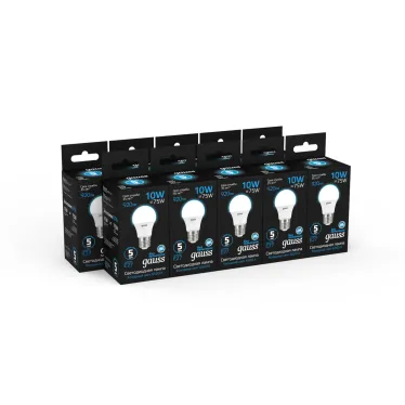 Лампа светодиодная A60 10W 920lm 6500K E27 LED 1/10/50 | 102502310 | Gauss