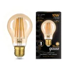 Лампа светодиодная  Filament А60 10W 820lm 2400К Е27 golden LED | 102802010 | Gauss