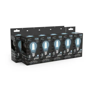 Лампа светодиодная Filament А70 22W 2100lm 4100К Е27 LED 1/10/40 | 102902222 | Gauss