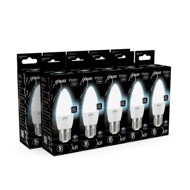 Лампа светодиодная LED Свеча E27 9.5W 950lm 4100К | 103102210 | Gauss