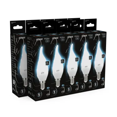 Лампа светодиодная Black LED Свеча на ветру E14 9.5W 950lm 4100K | 104101210 | Gauss