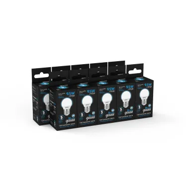 Лампа светодиодная Шар 9.5W 950lm 6500K E27 LED 1/10/100 | 105102310 | Gauss