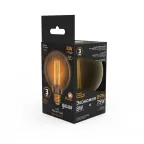 Лампа светодиодная Black LED Filament G95 E27 8W Golden 740lm 2400К | 105802008 | Gauss