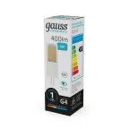 Лампа светодиодная Elementary G4 12V 4W 400lm 4100K керамика LED 1/10/200 | 10724 | Gauss