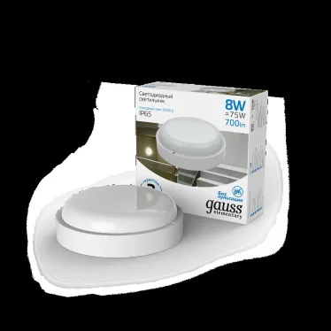 Светильник светодиодный ДБП 8 Вт 700 лм 6500К AC 220В Белый IP65 круг D140х48мм Пластик ЖКХ Elementary Gauss