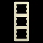 GLOSSA Рамка 3 поста вертикальная бежевая