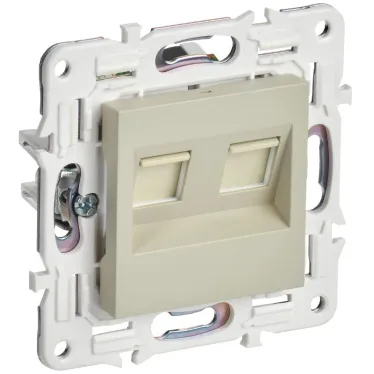 SKANDY Розетка компьютерная двойная RJ45 кат.6 SK-K04B бежевый IEK