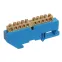 Шина ''N'' нулевая с синим изолятором на DIN-рейку 6x9 мм стойка бол. 10 групп, REXANT