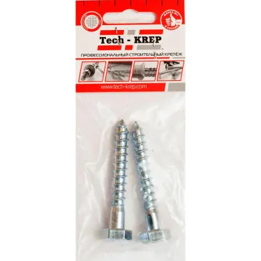 Шуруп DIN571 8х140 сантехнический, шестигранная головка (2шт) - пакет