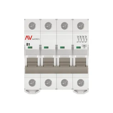Выключатель автоматический AV-6 4P 1A (B) 6kA AVERES