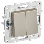 SKANDY Выключатель 2-клавишный 10А SK-V04Sh шампань IEK