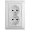 Розетка Intro Solo 4-204-01 без заземления двойная 2х2P, 16А-250В, IP20, СУ, белый