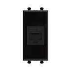 Avanti Компьютерная розетка RJ-45 без шторки модульная кат.5е Черный квадрат 1 модуль