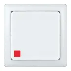 ХИТ Выключатель одноклавишный наружный с индикатором белый