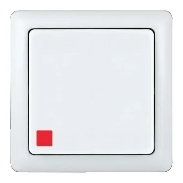 ХИТ Выключатель одноклавишный наружный с индикатором белый