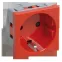 Розетка силовая с заземлением красная РКС- 20-32-П-К
