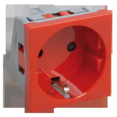 Розетка силовая с заземлением красная РКС- 20-32-П-К