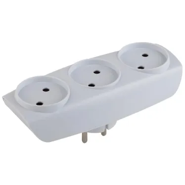 Тройник 3гн, без заземл.(белый) (10/60/1200) SP-3-W