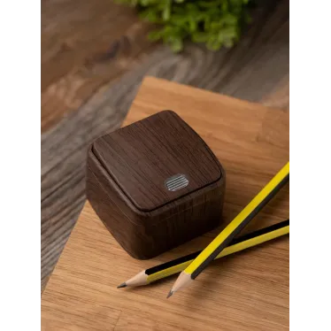 Выключатель 1-клавишный ОП Минск 10А с индикатором темное дерево