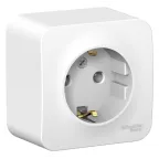 BLANCA розетка наружная с заземлением без шторок изол.пл., 16А, 250В, белый