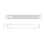 Блок розеток для 19' шкафов. горизонтальный. 8 розеток Schuko. выключатель с подсветкой. без кабеля питания. входной разъем IEC320 C14 10А. 250В. 482.6x44.4x44.4мм (ШхГхВ). корпус алюминий