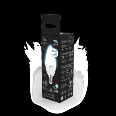 Лампа светодиодная LED 7 Вт 550 лм 4100К свеча нейтральный E14 AC 220В шаговое диммирование выключателем Black Gauss