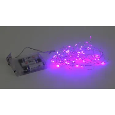 Гирлянда LED Нить 5 м сиреневый свет, АА ENIN -5NP