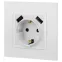 Розетка 2P+E 16A-250В, штор. с 2xUSB 5В-3А, Эра Elegance, белый 14-4109-01