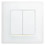 ETIKA Выключатель двухклавишный с подсветкой белый безвинтовые зажимы 10АХ