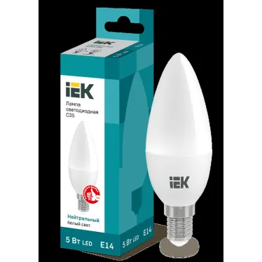 Лампа светодиодная C35 свеча 5Вт 230В 4000К E14 IEK