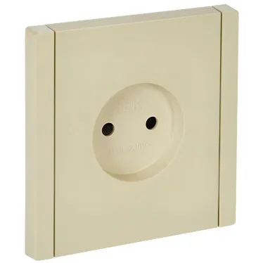 FORTE@PIANO Розетка 1-местная без заземления с защитными шторками винтовое крепление 10А FP417 ваниль IEK