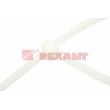 Хомут-стяжка кабельная нейлоновая 200x7,6 мм, белая, упаковка 100 шт, REXANT