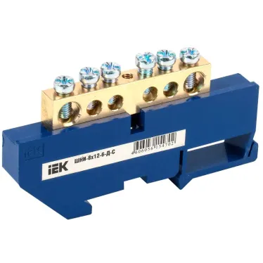 Шина N ноль на DIN-изоляторах ШНИ-8х12-6-Д-С