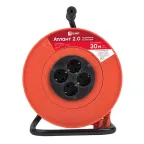 Удлинитель на катушке Атлант 2.0 4 гнезда 30м с заземлением ПВС 3x1.0 10А/2.2кВт PROxima