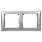 VALENA Рамка 2 поста горизонтальная алюминий