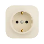 Quteo Розетка с заземлением без шторок наружная бежевая