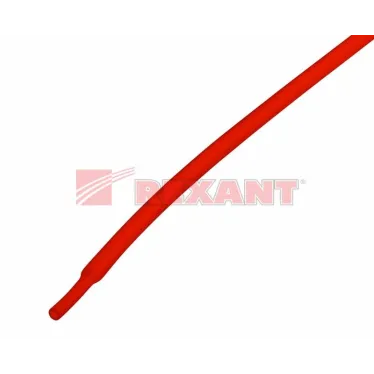 Термоусаживаемая трубка 1,5 0,75 мм, красная, упаковка 50 шт. по 1 м, REXANT