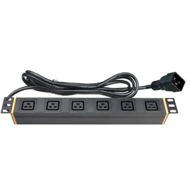 Блок распределения питания для 19дюйм шкафов, 16A 6 ХC19, вх. разъём C20