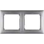 VALENA Рамка 2 поста горизонтальная алюминий