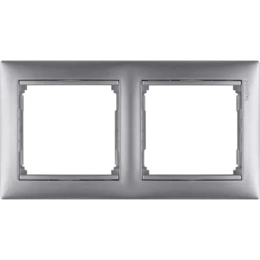 VALENA Рамка 2 поста горизонтальная алюминий