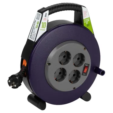 Удлинитель силовой BPx-4e-3x1-10m в закрытом корпусе с заземлением с выключателем 4 розетки 10м ПВС 3x1мм2 10А