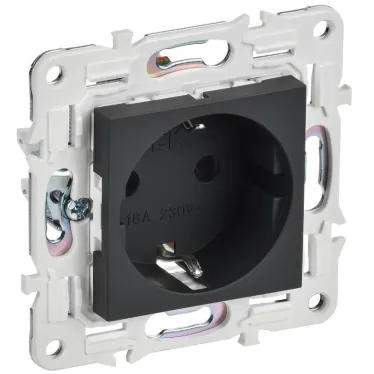 SKANDY Розетка с заземлением с защитными шторками 16А SK-R04G графит IEK