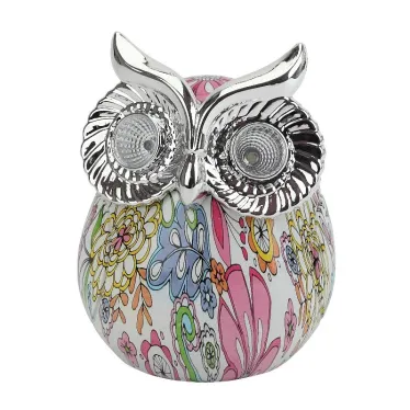 Садовый светильник Сова на солнечной батарее, полистоун, 15 см ERAFYS01-03